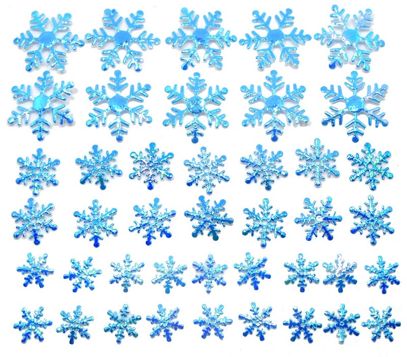 catin 750pcs Snowflake Confetti for Table Frozen Confetti Blue Snowflake Table Scatter Winter Wonderland Birthday Party Supplies, 3 size - Image 3